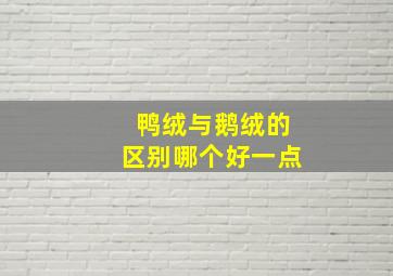 鸭绒与鹅绒的区别哪个好一点