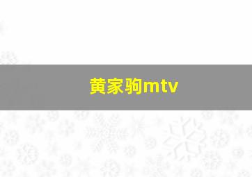 黄家驹mtv