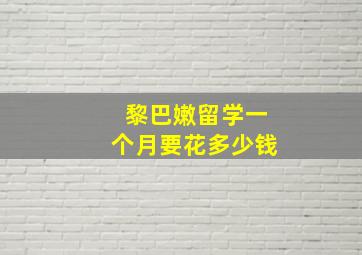 黎巴嫩留学一个月要花多少钱